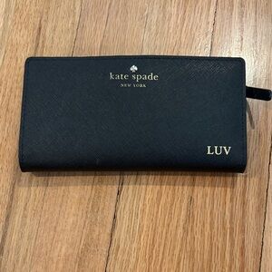 Kate Spade Black Wallet with Gold Accents
